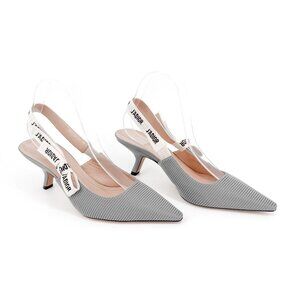 Christian Dior J’Adior Gray Slingback Pumps Size 39.5 US 9.5 Technical Mesh Heel